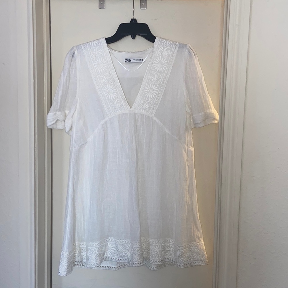 White summer dress from Zara.